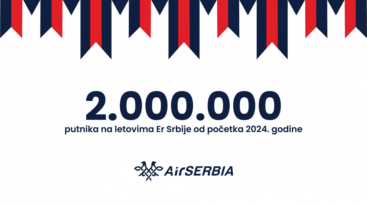 „Ер Србија“ превезла 2 милиона путника од почетка ове године